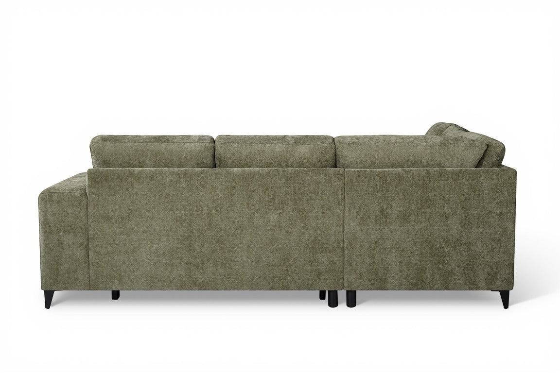 Elara Green Chenille 1C2 Left Hand Corner Sofa Bed with Storage – view 6