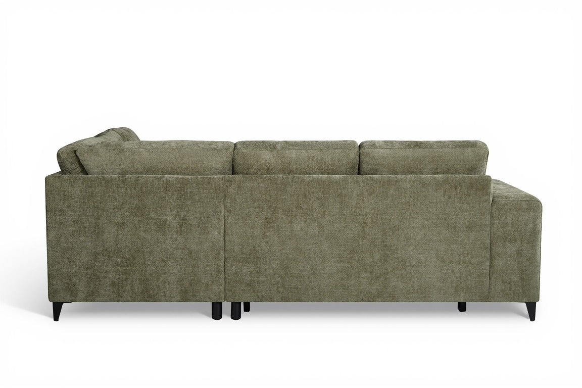 Elara Green Chenille 2C1 Right Hand Corner Sofa Bed with Storage – view 5