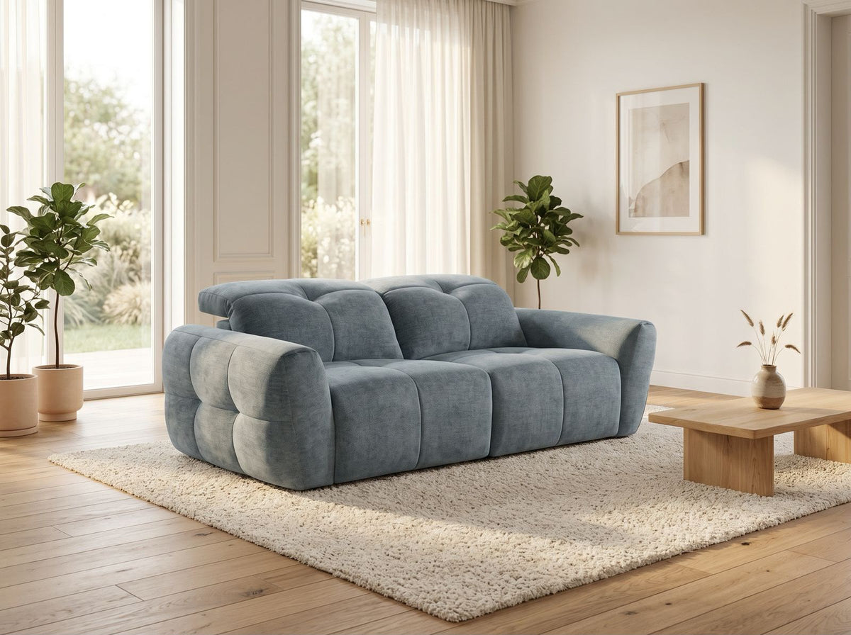 Faringdon Grey 3 seater electric recliner sofa, upright