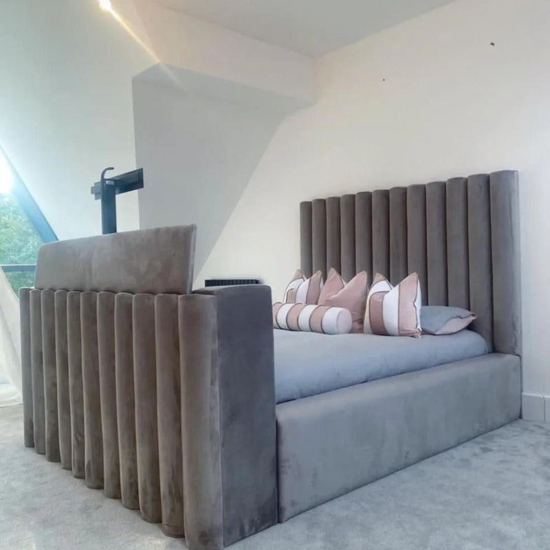 Fluted TV Bed Frame