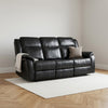Galaxy Tech Recliner Leather 3 Seater With Cupholders & Charging — Black — main lifestyle image