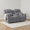 Galaxy Tech Recliner Fabric 2 Seater - Grey With Storage & Cooling Cupholders — main lifestyle image