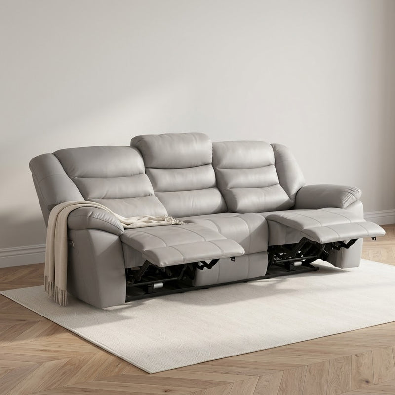 Giovanni 3 Seater Electric Recliner Sofa - Grey Leather
