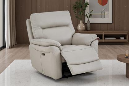 Cinecitta 1 Seater Electric Recliner Chair - Grey Leather - Image 1