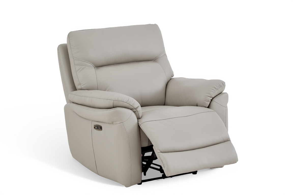 Cinecitta 1 Seater Electric Recliner Chair - Grey Leather - Image 3