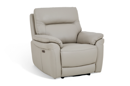 Cinecitta 1 Seater Electric Recliner Chair - Grey Leather - Image 2