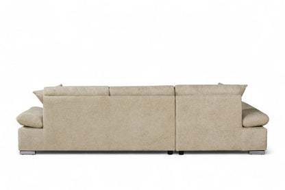 Harry Beige Chenille Fabric Corner Sofabed with Storage