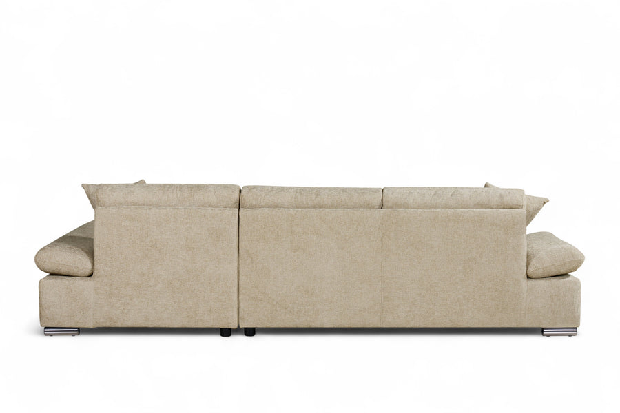 Harry Beige Chenille Fabric Corner Sofabed with Storage