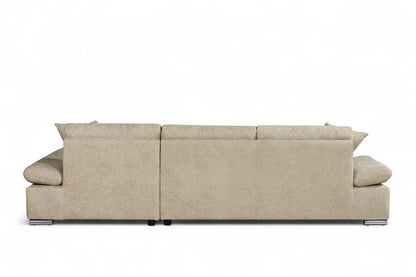 Harry Beige Chenille Fabric Corner Sofabed with Storage