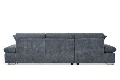 Harry Blue Chenille Fabric Corner Sofabed with Storage