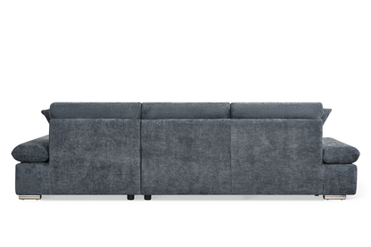 Harry Blue Chenille Fabric Corner Sofabed with Storage