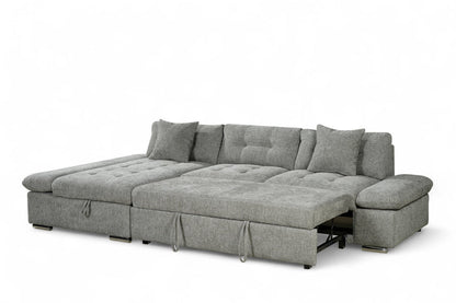 Harry Grey Chenille Fabric Corner Sofabed with Storage