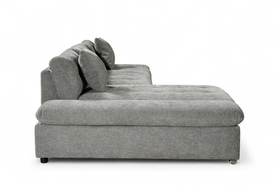 Harry Grey Chenille Fabric Corner Sofabed with Storage