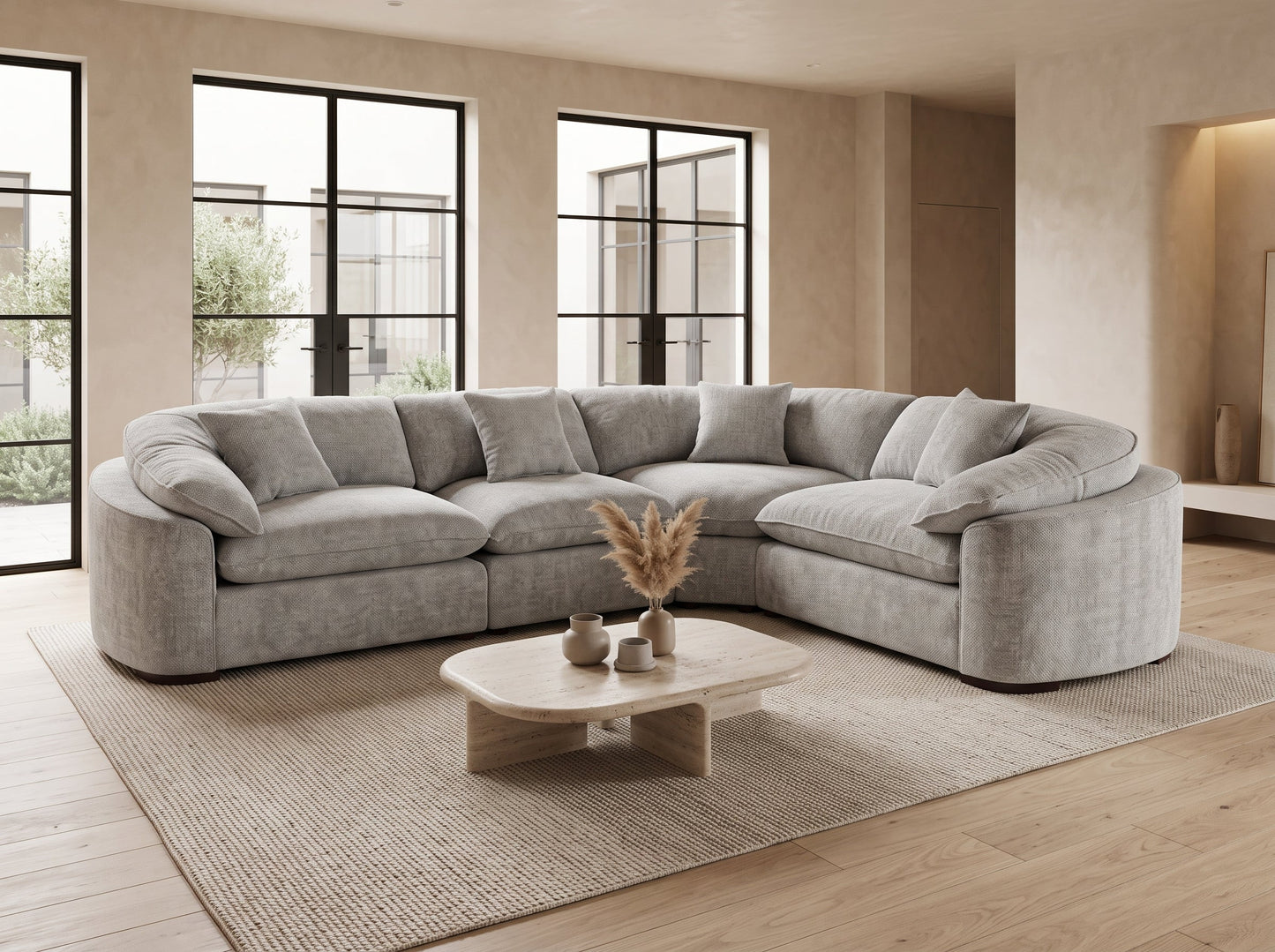 Helena Grey Large Luxury Corner Sofa