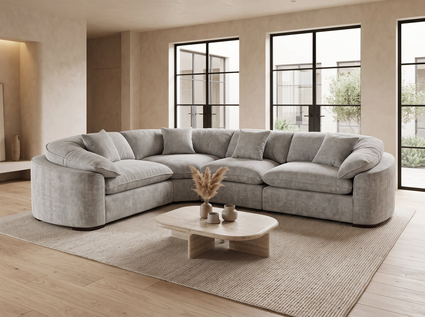 Helena Grey Large Luxury Corner Sofa