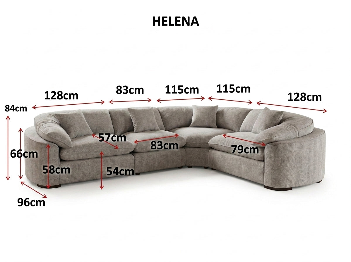Helena Grey Large Luxury Corner Sofa