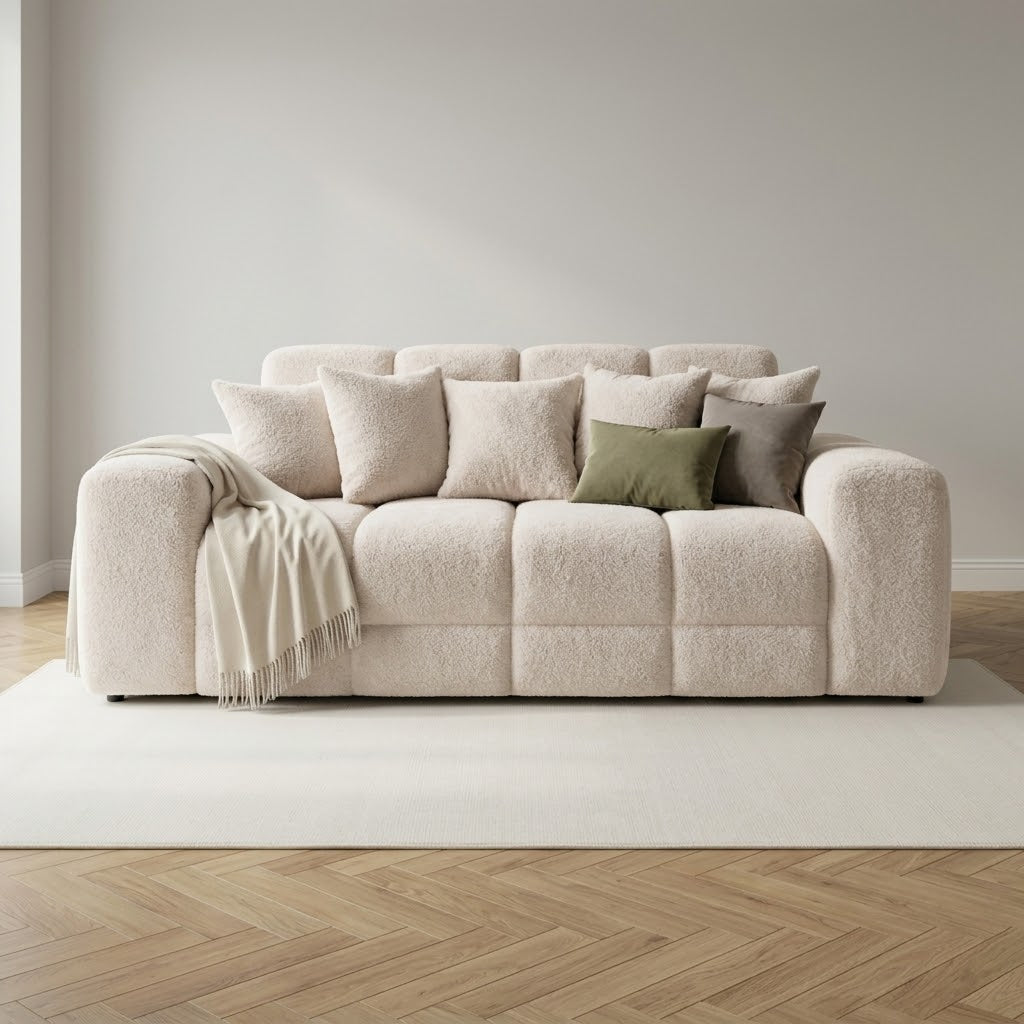 Jacob 3 Seater Sofa - Plush Cream - Sorisso fabric colour visualisation