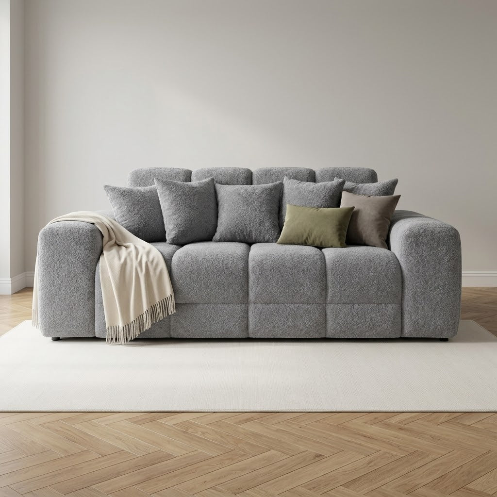 Jacob 3 Seater Sofa - Plush Grey - Sorisso fabric colour visualisation
