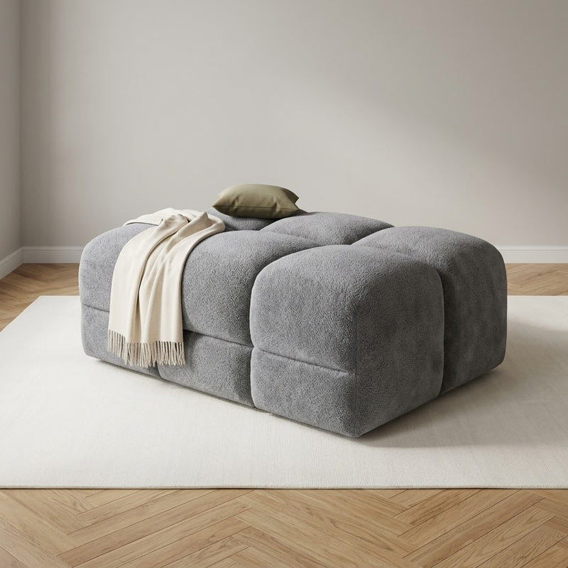 Jacob Footstool - Plush Grey