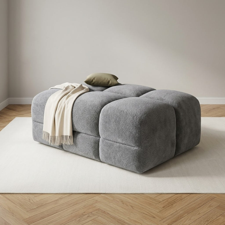 Jacob Footstool - Plush Grey