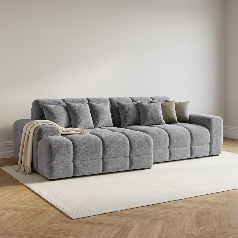 Jacob Left Hand Facing Corner Sofa - Plush Grey