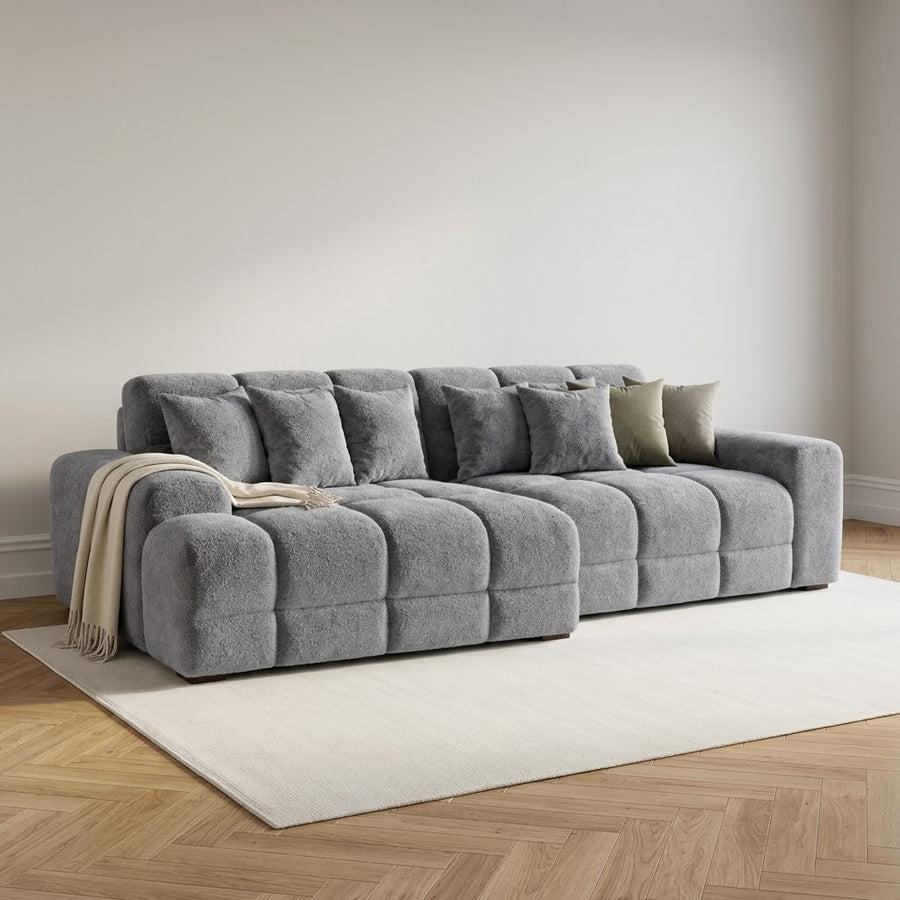 Jacob Left Hand Facing Corner Sofa - Plush Grey