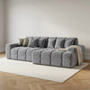 Jacob Right Hand Facing Corner Sofa - Plush Grey - Sorisso fabric colour visualisation