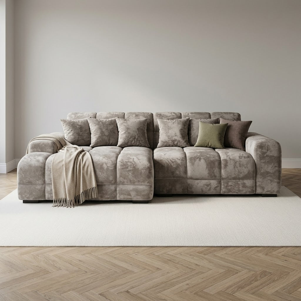 Jacob Sofa Plush Mocha Left Hand Facing Corner