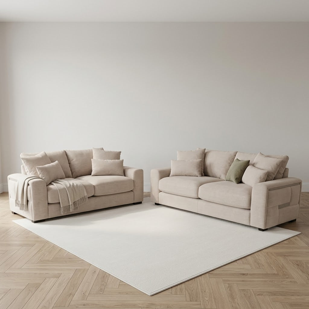 Jupiter 3+2 Seater Sofa - Beige — main lifestyle image