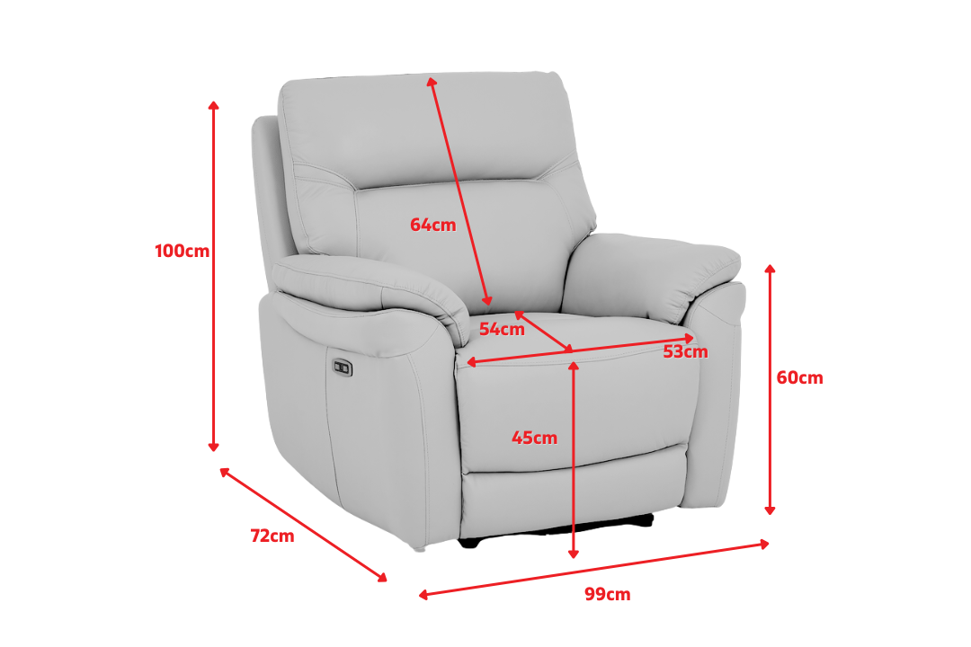 Cinecitta 1 Seater - Dimensions Diagram