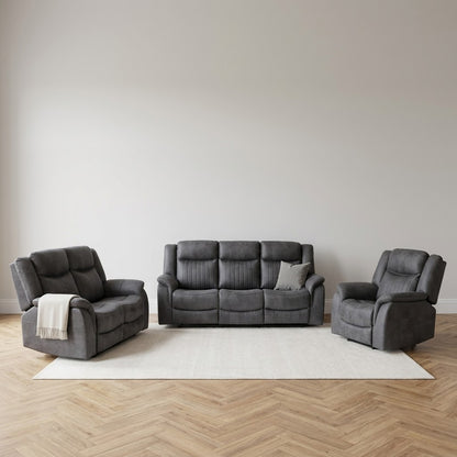 Leon Electric Recliner 3+2+1 Seater Sofa - Grey - main image