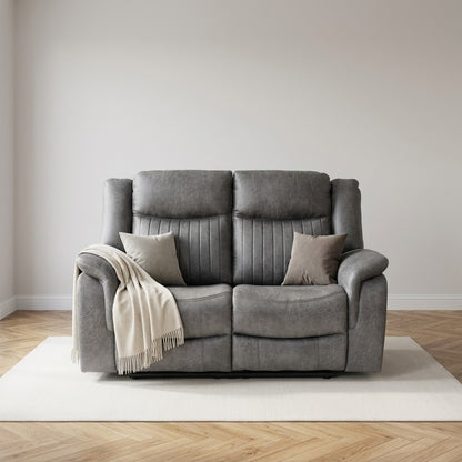 Leon Electric Recliner 2 Seater - Grey — main lifestyle image