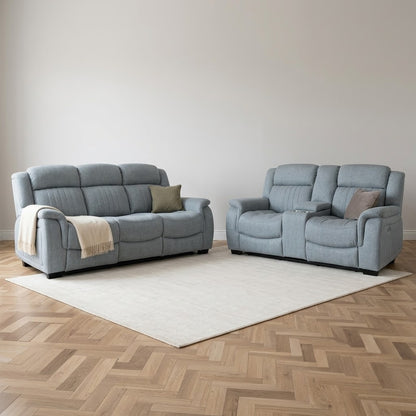Linden Electric Recliner 3+2 Seater Sofa Set - Grey — main lifestyle image