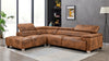 Livorno Faux Leather Brown Suede Corner Sofa