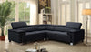 Livorno Genuine Leather Black 2C2 Corner Sofa