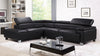 Livorno Genuine Leather Black Corner Sofa
