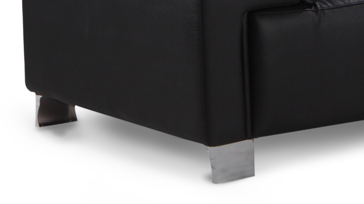Livorno Genuine Leather Black Corner Sofa