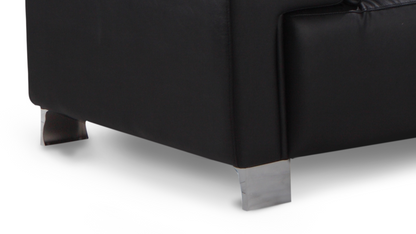 Livorno Genuine Leather Black Corner Sofa