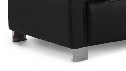 Livorno Genuine Leather Black Corner Sofa