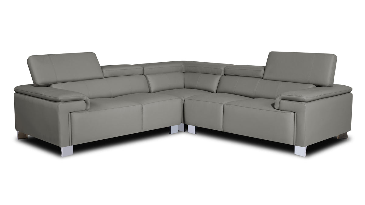 Livorno Genuine Leather Grey 2C2 Corner Sofa
