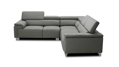 Livorno Genuine Leather Grey 2C2 Corner Sofa