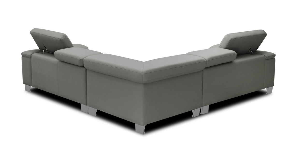 Livorno Genuine Leather Grey 2C2 Corner Sofa