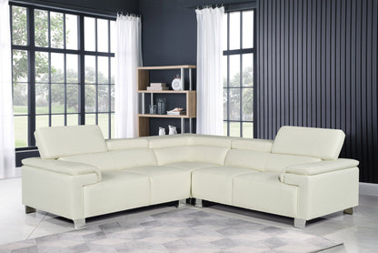 Livorno Genuine Leather White 2C2 Corner Sofa