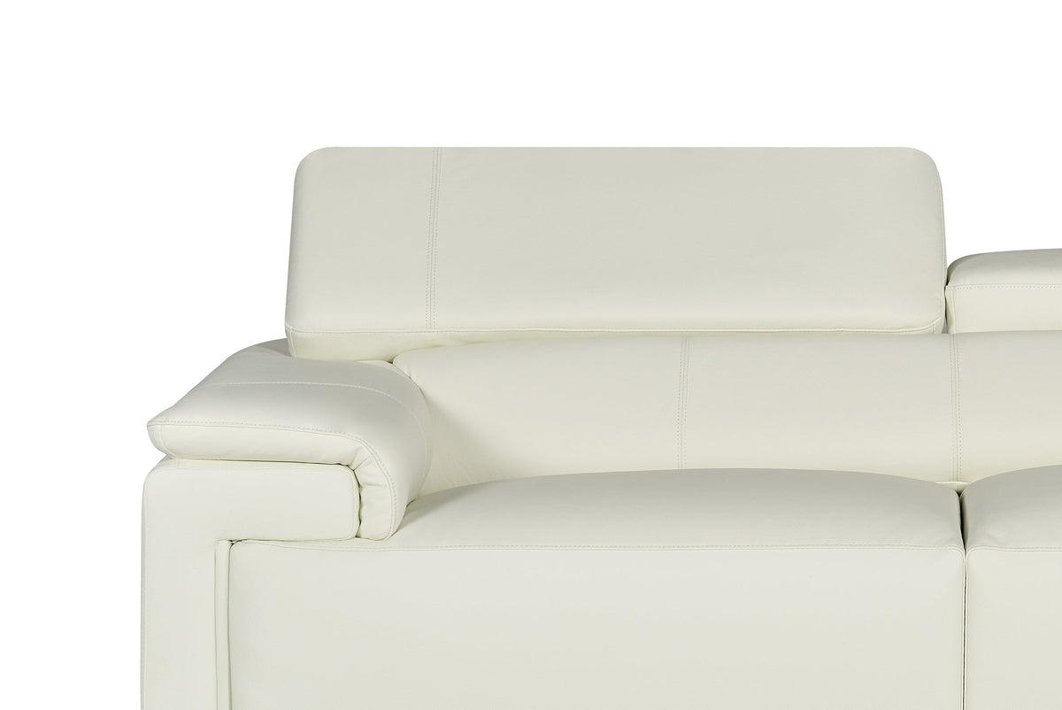 Livorno Genuine Leather White 2C2 Corner Sofa