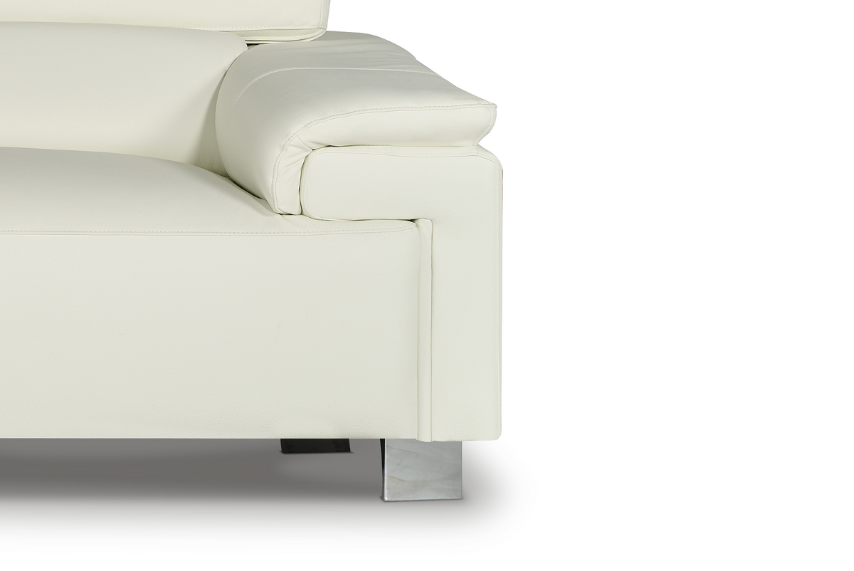 Livorno Genuine Leather White 2C2 Corner Sofa