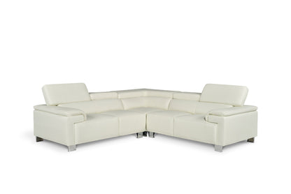 Livorno Genuine Leather White 2C2 Corner Sofa
