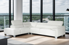 Livorno Genuine Leather White Corner Sofa