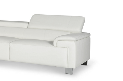 Livorno Genuine Leather White Corner Sofa
