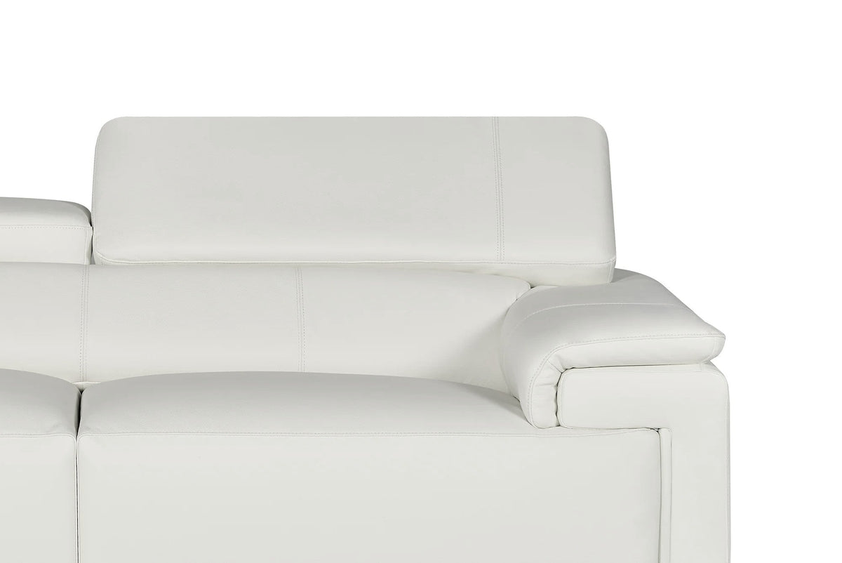 Livorno Genuine Leather White Corner Sofa