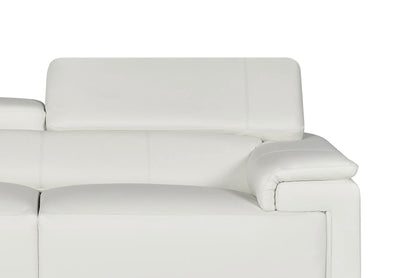 Livorno Genuine Leather White Corner Sofa